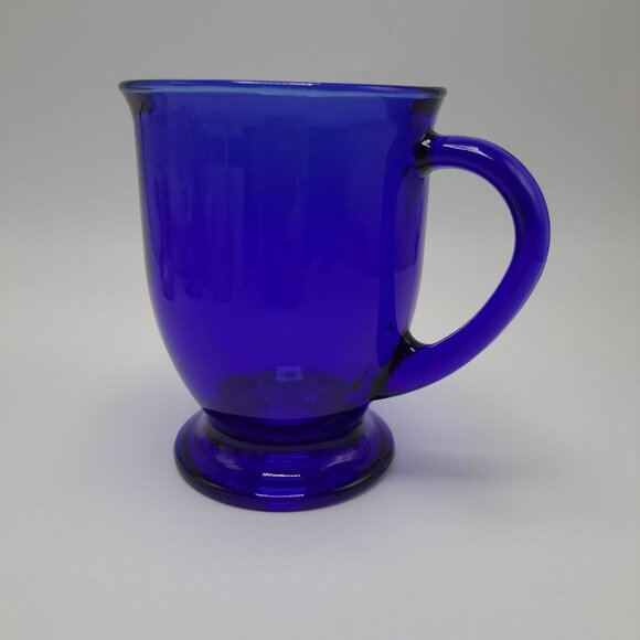 Vintage Anchor Hocking Cobalt Blue Glass Coffee Mug - Picture 7 of 12